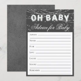 Oh Baby String Light | Dunkelgraue monochrome Bera Einladung