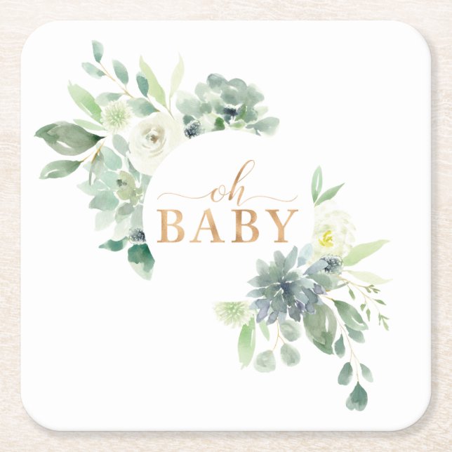 Oh Baby Succulent Baby Duschpapier Untersetzer (Vorderseite)