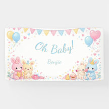 Oh Baby Süßes Häschen Pastell Baby Shower Junge