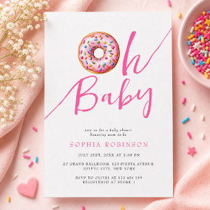 Oh Baby Sweet Donuts Minimalistische Babyparty für Einladung