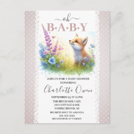 Oh Baby Sweet Foxy Baby Dusche Einladung Postkarte