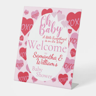 Oh Baby Sweetheart Baby Dusche Pink Begrüßung Sockelschild