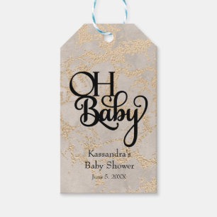 Oh Baby-TAN-Folien-Marmor-Babyparty-Geschenk-Umbau Geschenkanhänger