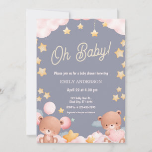 Oh Baby Teddy Bär Twinkle Little Star Baby Shower Einladung