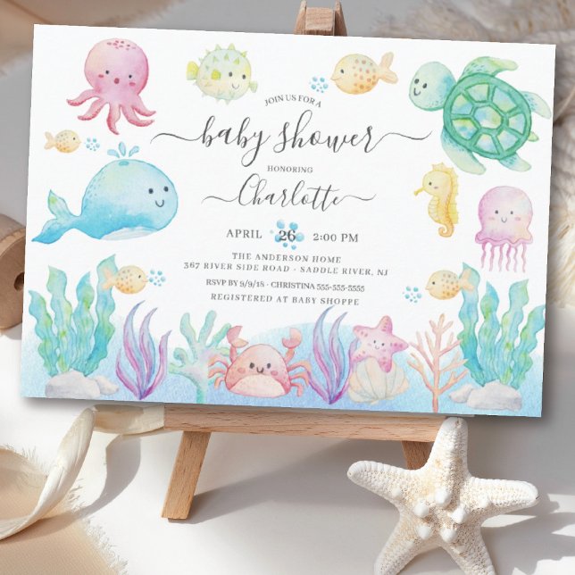 Oh Baby Under the Sea Baby shower Invitation (Créateur téléchargé)