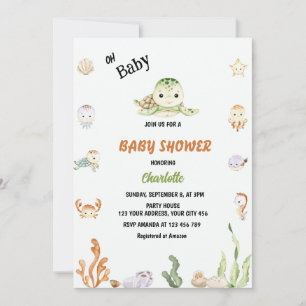 Oh Baby unter der Sea Baby Dusche Einladung
