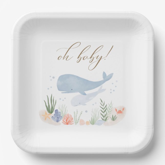Oh Baby unter der Sea Baby Dusche Pappteller (Vorderseite)