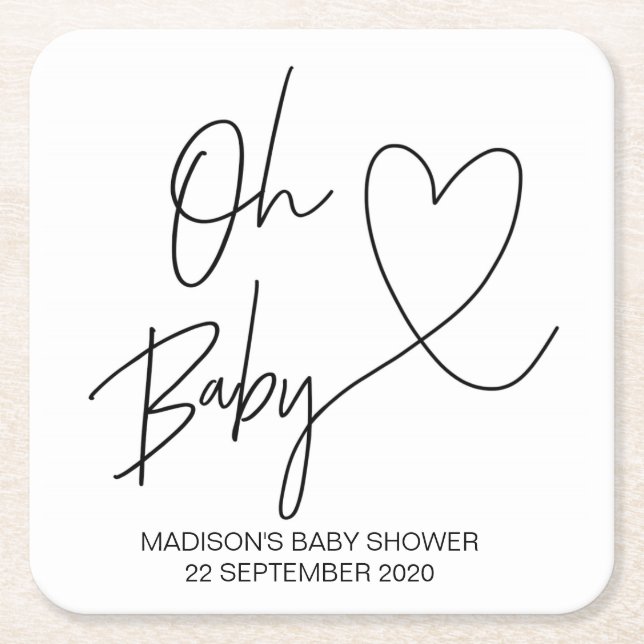 Oh Baby Untersetzer Unisex Baby Dusche Dekoration (Vorderseite)
