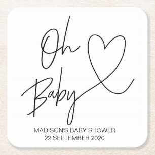 Oh Baby-Untersetzer-Unisexbaby-Duschen-Dekor Rechteckiger Pappuntersetzer