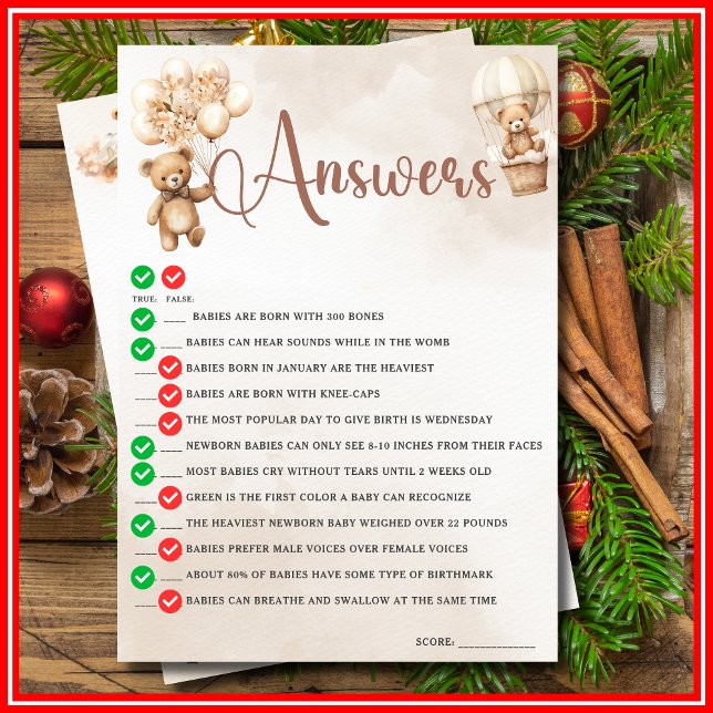 OH BABY WAHRE ODER FALSE Baby Dusche Spiel Niedlic Einladung (Von Creator hochgeladen)