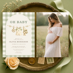 Oh Baby Wald Foto Baby Shower Einladung