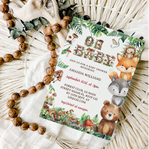 Oh Baby Waldtiere Baby Shower Einladung
