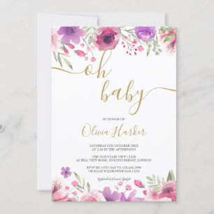 Oh Baby Wiesenblumen Baby Mädchen Shower / Sprinkl Einladung