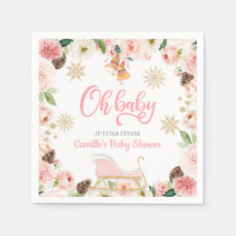 Oh Baby Winter Pink Girl Babydusche Serviette