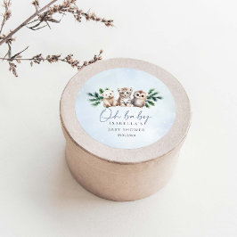 Oh Baby Winter Woodland Animals Kinderdusche Runder Aufkleber