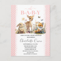 Oh Baby Woodland Animals Kinderdusche Einladung Po