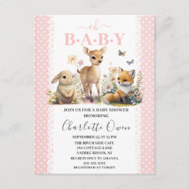 Oh Baby Woodland Animals Kinderdusche Einladung Po Postkarte