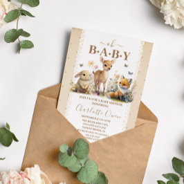 Oh Baby Woodland Animals Kinderdusche Einladung Postkarte