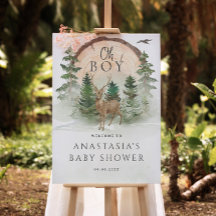 Oh Baby Woodland Aquarelle Affiche de bienvenue ru