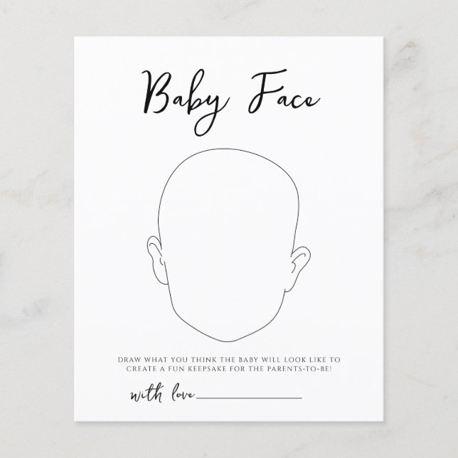 Oh Baby Woodland Baby Face Game Baby Dusche (Vorderseite)