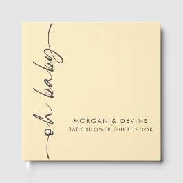 Oh Baby Yellow Baby Shower Guest Book Gästebuch