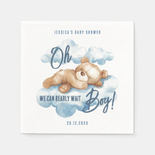 Oh Bärchen Kaum Erwarten Bär Blaue Wolken Babypart Serviette