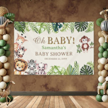 Oh Bébé Bannière de Baby Shower Jungle Safari