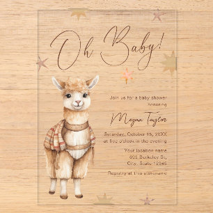 Oh Bébé Douce Llama Invitation Baby Shower Bohème