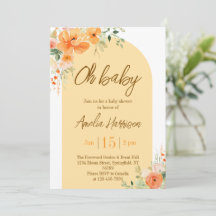 Oh Bébé ! Élégante invitation à la baby shower flo
