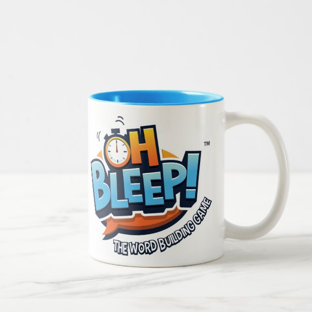 Oh bip ! Bleu à deux tons de tasse de logo (Droit)