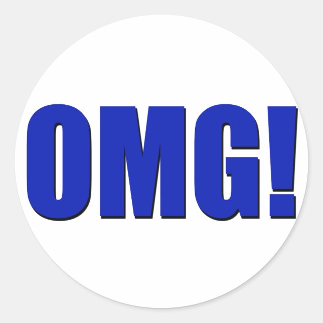 Oh, blau! runder aufkleber (Vorderseite)