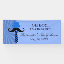 OH! Blaue kleine Mann-Baby-Duschen-Fahne