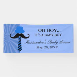 OH! Blaue kleine Mann-Baby-Duschen-Fahne Banner