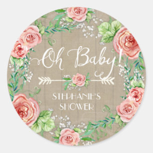 Oh Bohemischer BlumenBabys Atem des Baby-BOHO Runder Aufkleber