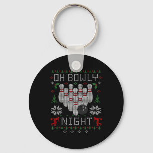 Oh Bowly Night Bowling Ugly Christmas Sweater Teil Schlüsselanhänger