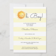 Oh Boy A Little Ray of Sunshine Baby Shower