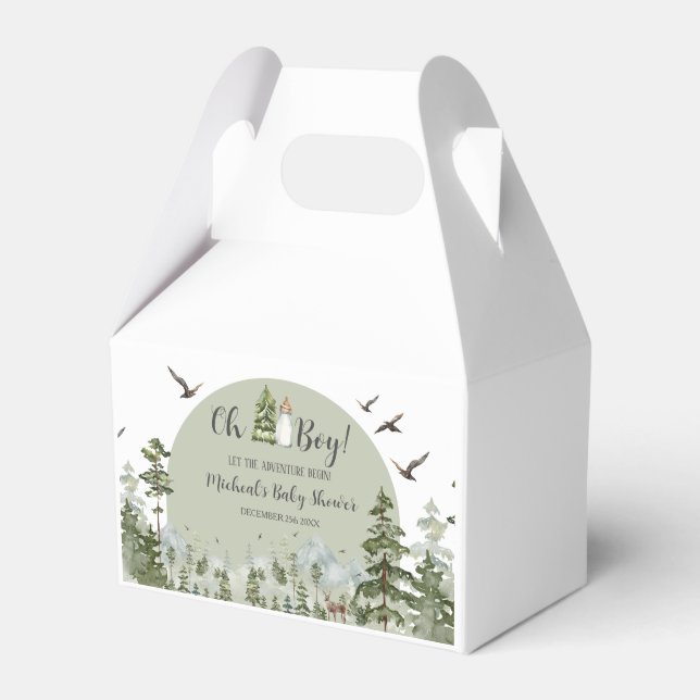 Oh Boy Adventure Pine Forest Baby Dusche Geschenkschachtel (Vorderseite)