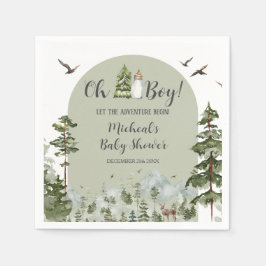Oh Boy Adventure Pine Forest Baby Shooting Paper Serviette