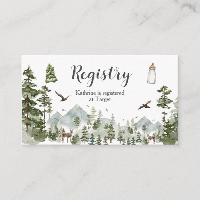 Oh Boy Adventure Pine Forest Baby Shooting Registr Begleitkarte (Vorderseite)