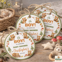 Oh Boy Aquarell Wald Bär Baby Shower