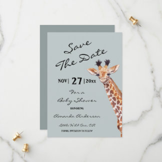 Oh Boy Baby Giraffe Baby Dusche Save The Date