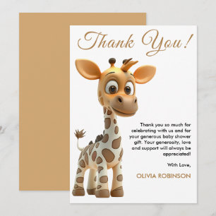 Oh Boy Baby Giraffe Niedlich Boy Baby Shower Dankeskarte