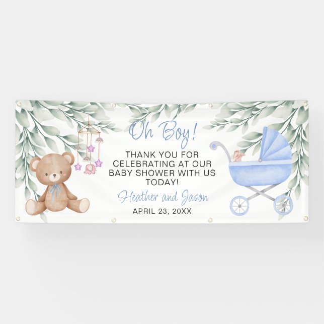 Oh, Boy Baby Shooter Background Banner (Horizontal)