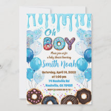 Oh Boy Baby Shower Einladung | Donut Thema Baby B
