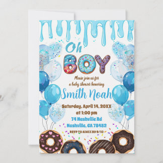 Oh Boy Baby Shower Einladung | Donut Thema Baby B