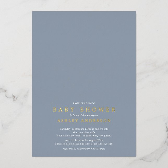 Oh Boy Baby Shower Foil Einladung (Vorderseite)