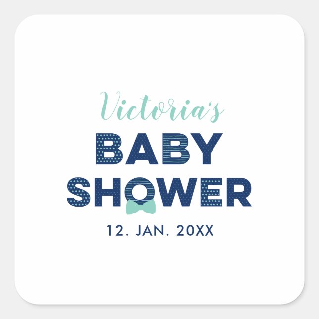 Oh Boy Baby Shower | Gastgeschenk Danke, Aufkleber (Vorderseite)