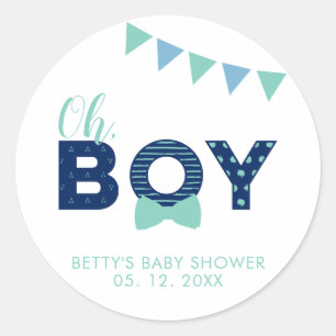 Oh Boy Baby Shower   Gastgeschenk Danke, Aufkleber