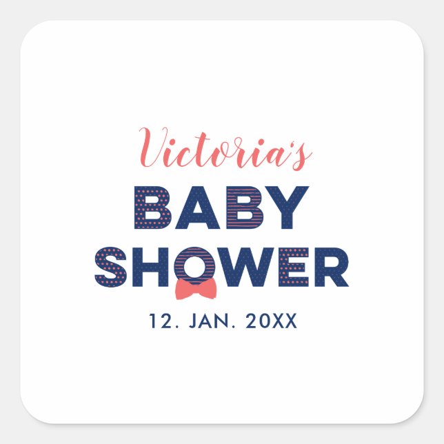 Oh Boy Baby Shower | Gastgeschenk Danke, Aufkleber (Vorderseite)