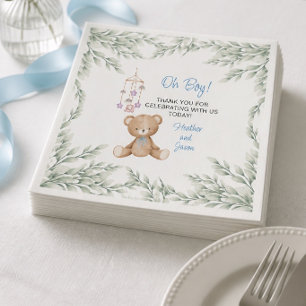 Oh Boy Baby Shower Papier Servietten